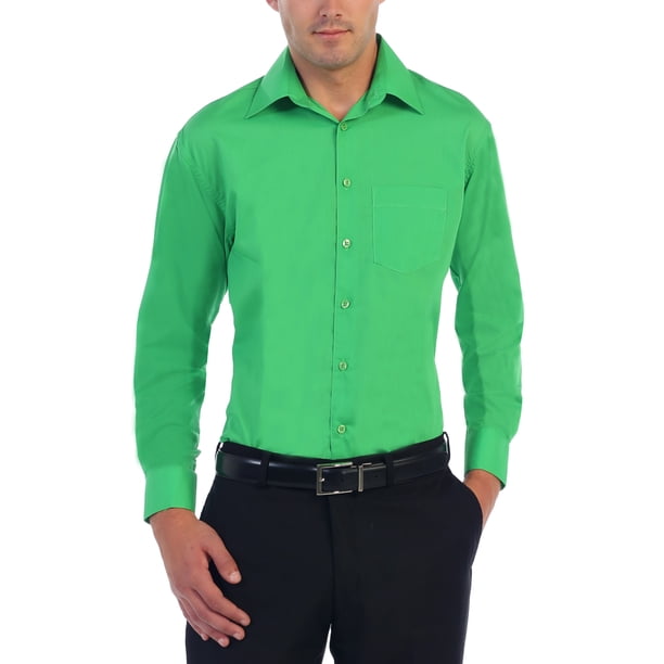 Gioberti Men's Long Sleeve Solid Dress Shirt - Walmart Business Supplies