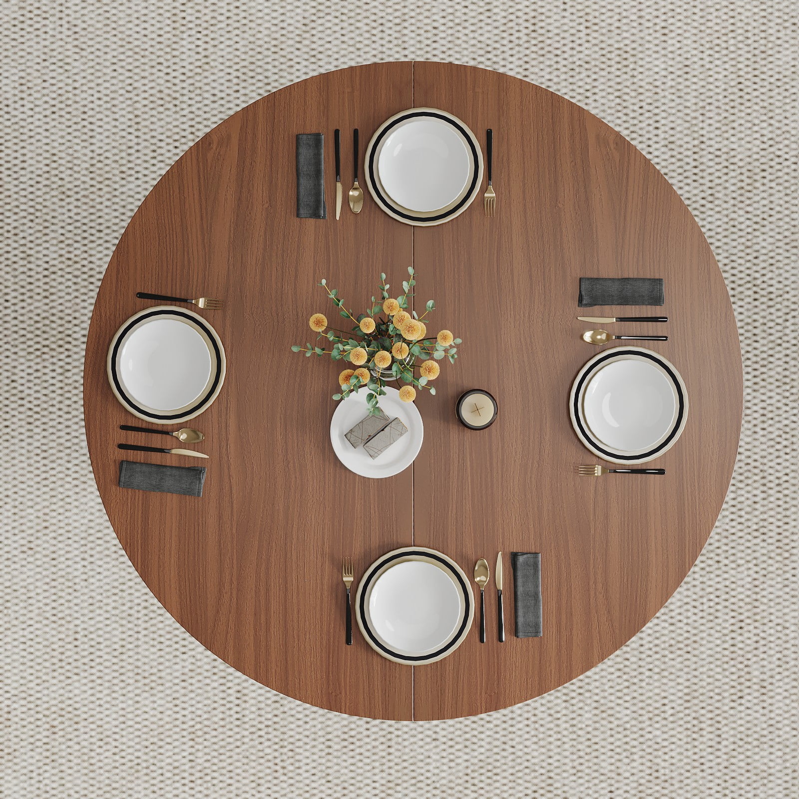 Round Dining Table Boxwood 115cm