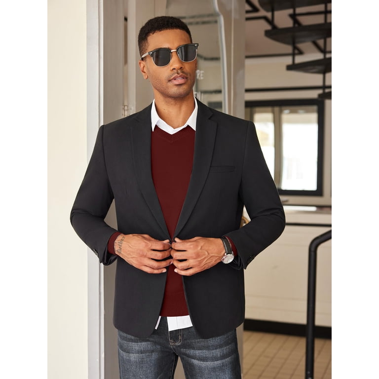 HAOMEILI Men's V-Neck Dress Sweater Long Sleeve photo 5