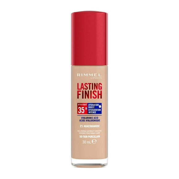 Rimmel Lasting Finish 35 Hour Foundation, Long-Wearing, Hydrating, Vegan Formula, Full-Coverage
