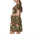 thumbnail image 2 of Naloa Mushrooms and Autumn Print Womens Summer A-Line Dress with Pockets,Short Sleeve Dresses,Flowy Beach Swing Dress for Vacation Travel, 2 of 6
