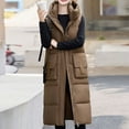 thumbnail image 5 of FNFHFY Women's Long Style Jacket Vests Solid Color Fall Winter Hooded Vests Slim Fashion Double Side Big Pockets Outing Gilets, 5 of 9