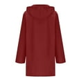 thumbnail image 7 of YDFCWXW Raincoats For Women Waterproof Button Down Long Hooded Trench Coats With Pockets Fashion Hiking Travel Windbreaker Wine, L, 7 of 7
