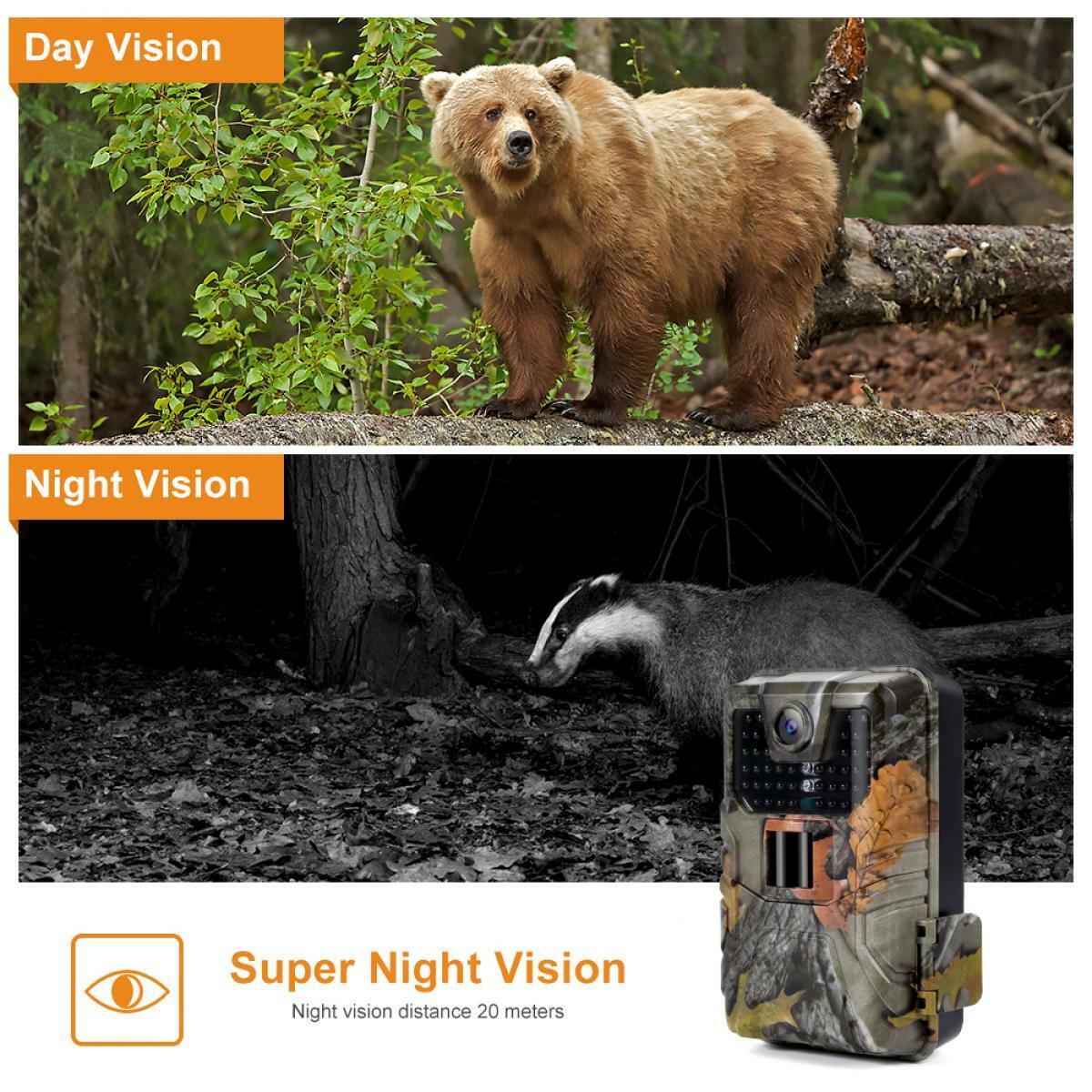 K&F Concept 0.3s Trigger Trail Camera 36MP HD HC-900A Outdoor Waterproof Hunting Night Vision