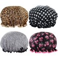 thumbnail image 1 of MesaSe 4 Pcs Bonnet de Douche Imperméable Bonnets de Douche pour Femmes Élastique Réutilisable Bonnet de Bain pour Cheveux Protection de l'Environnement Bonnets de Bain pour Cheveux Double Couches Imperméables Bonnet de Douche, 1 of 6