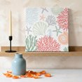 thumbnail image 3 of Ships Next Day Canvas Wall Art 8"x8",Red Sage Green Coastal Wood Framed Canvas Print Painting,Summer Beach Coral Shell Starfish Ready to Hang Small Picture Wall Decor for Bathroom Nursery Kitchen, 3 of 9