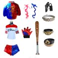 thumbnail image 3 of Disfraz de Harley Quinn de la mejor calidad para niñas y mujeres, conjunto de chaqueta y pantalones con costuras de monstruo, disfraz de anime para Halloween, 3 of 5