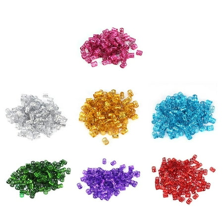 - Dilwe 100 Pcs Colorful Adjustable Hair Braid Beads Rings Cuff Hair Beauty Decoration Tool Wig Accessories (Red)