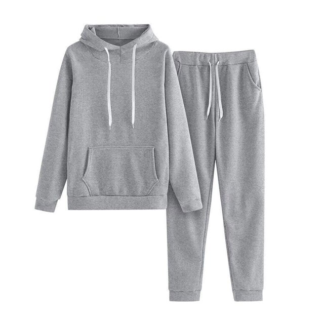 DondPO Women's Sweat Suits 2 Piece Set,Set For Women 2 Piece Tracksuit Sweatshirt and Jogging Sweatpants Suit,Joggers for Women 2 Piece Set,Two Piece Sets for Women Fall Gray XL Clearance!