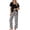 Black and White Plaid, variant on Womens Pajama Sets 2 Piece Lounge Set Soft Pajamas for Women Set Short Sleeve and Long Pants Pjs with Pockets