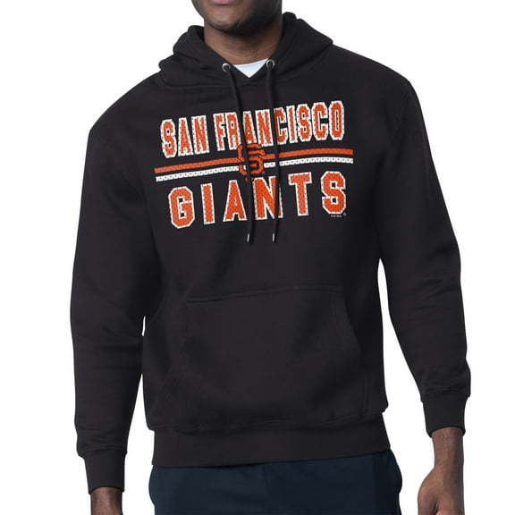 Men's Starter Black San Francisco Giants Team Mesh Print Graphic Pullover Hoodie