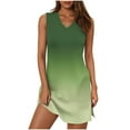 thumbnail image 2 of Plus Size Dresses Women's Summer Sexy Fashion Printing Sleeveless V-Neck Dress Green S, 2 of 7