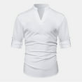 thumbnail image 4 of Mens V Neck Shirts Lightweight Long Sleeve Tshirts Shirt Casual Solid Color Pullover Breathable Basic Loungewear Beach T-Shirts Tops, 4 of 8