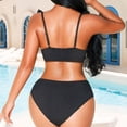 thumbnail image 6 of Afdoent Women's Bikini Sets Women High Waisted Bikini Push Up Two Piece Swimsuits Vintage Retro Ruched High Waist Print Bikini Set Beachwear, 6 of 9