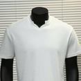 thumbnail image 3 of pstuiky camisetas camisas para hombre, Camisa informal de manga corta con cuello en V y color liso para hombre camisetas de hombre xxxl, 3 of 7