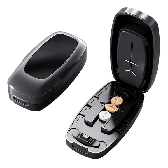 Pill Cutter Splitter for Small and Tiny Pills - Pill Cutter 1/2 1/4 - Accurately Cuts Multiple Pills. Detachable Nonslip V-Shaped Pad. Sharp Safe Blade for Purse Pocket Home Travel