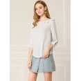 thumbnail image 3 of Blusa de lunares de verano Allegra K con cuello con volantes para mujer blanco XL, 3 of 6