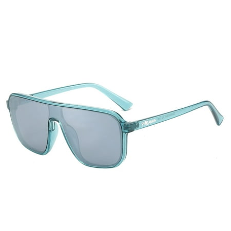 Piranha Eyewear Liam Square Shield Sunglasses with Crystal Blue Frame