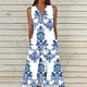 thumbnail image 1 of TaTaai Womens Strap Design V Neck Sleeveless Casual Summer Dress Loose Fit Maxi Length Beach Vacation Sundress Gift, 1 of 5