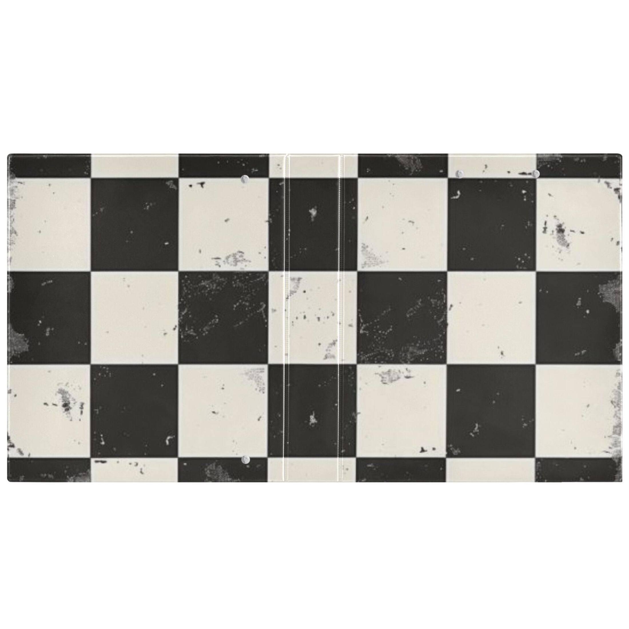Checkerboard Pattern 3 Ring Binders 1.5 inch Hardcover File Folders with Interior Pockets A4 Size Organizer for School Office Hospital