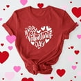 thumbnail image 3 of TKLPEHG Valentines Day Shirts For Women Casual Short Sleeve T Shirts Soft Cute Graphic Tee Crew Neck Fashion Beach Tshirt (Red,L), 3 of 8