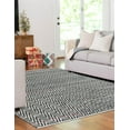 thumbnail image 6 of Unique Loom Chindi Chevron Collection Area Rug - Claire (8' x 11' Rectangle Black and White), 6 of 6