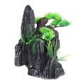 thumbnail image 3 of Aquarium Mountain View Stone Ornament Fish Tank Decoration with Small Plants, 3 of 9