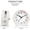 thumbnail image 3 of Reloj despertador analógico, reloj pequeño súper silencioso de 4 pulgadas que no hace tictac con repetición y luz nocturna, reloj despertador de viaje con pilas, diseño simple (blanco) Feliz Sencillez, 3 of 5