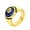 Gold Dark Blue, variant on Men's Stainless Steel Retro Personalized Billiard Ball Number 8 Signet Punk Biker Ring Gold Green Size 8