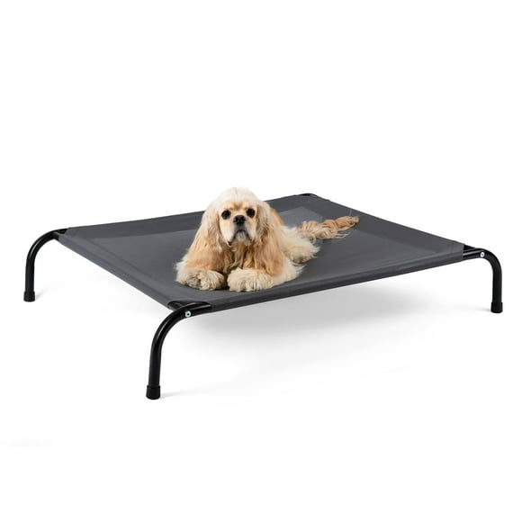 Cama elevada para perros SIEMOUR Cooling con suelo antideslizante, color gris