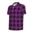 thumbnail image 3 of Daiia Purple Black Plaid Pattern Men’s Polo Shirts,Solid Deck Shirt,Classic Fit, Breathable Cotton Polo for Casual and Sport Wear-3X-Large, 3 of 9
