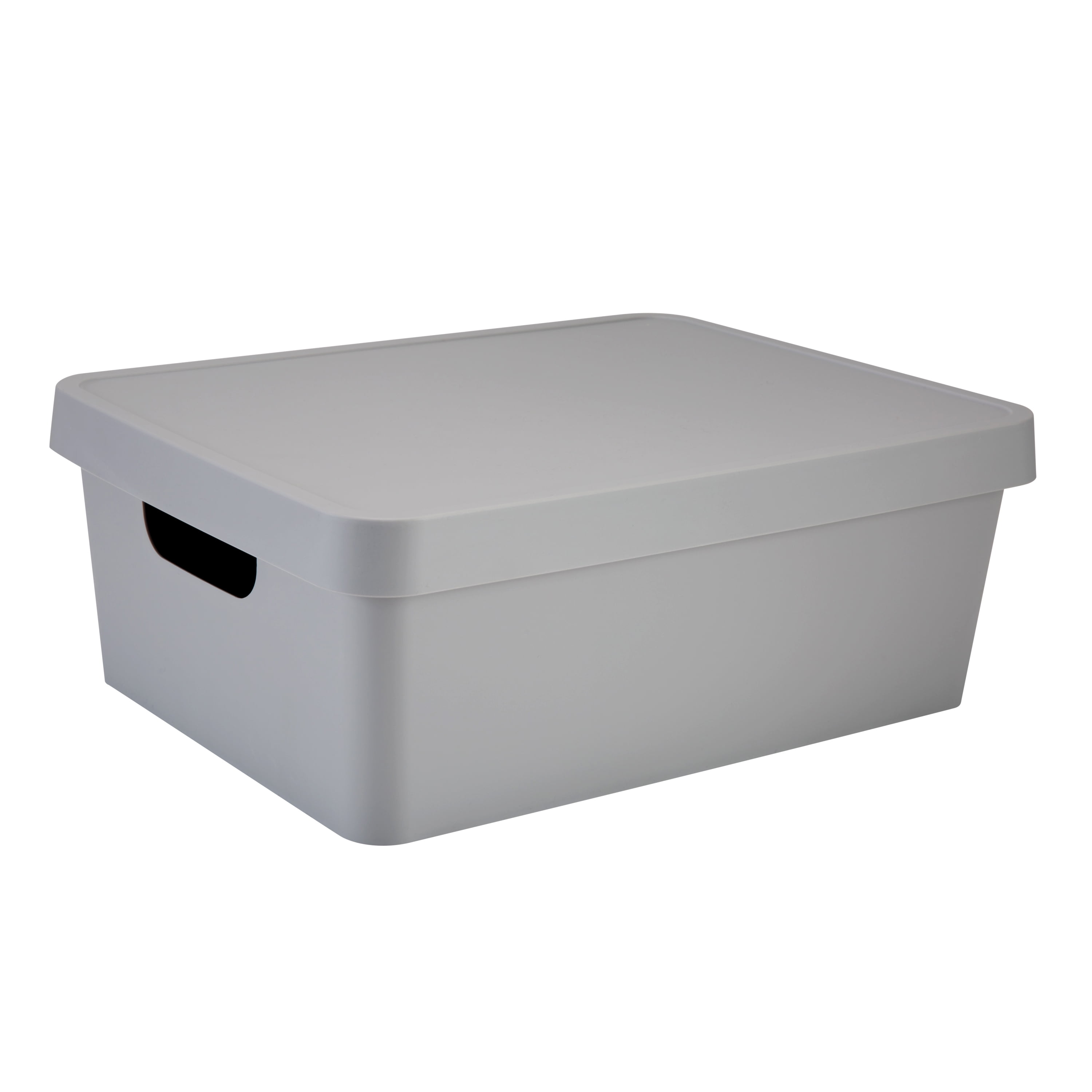 Simplify Medium Vinto Plastic Storage Box with Lid, Grey