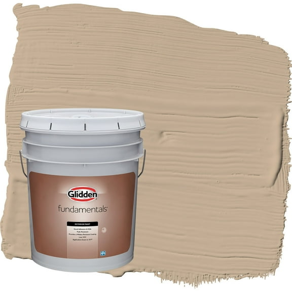 Glidden Fundamentals Persuasion / Beige Semi-Gloss Exterior Paint, 5 Gallon