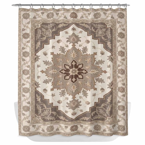 Beige Retro Boho Shower Curtain - Water Repellent Fabric Shower Curtains Washable, Vintage Ethnic Tribe Abstract Art Geometric Decorative Polyester Cloth Bathroom Curtains Modern Bath Decor 72"x72"