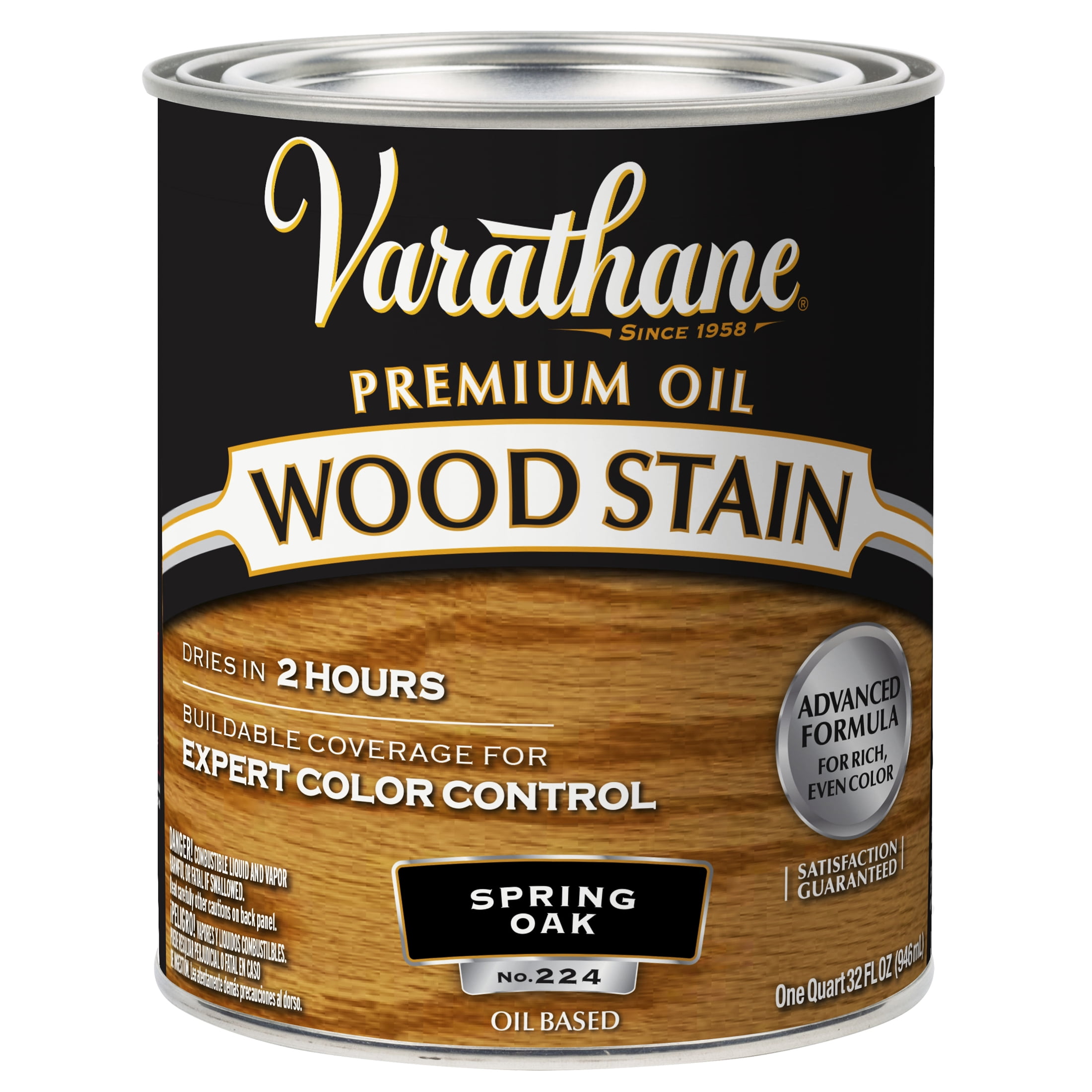 2 Pack, Spring Oak, Varathane Premium Oil-Based Interior Wood Stain-211715H, Quart