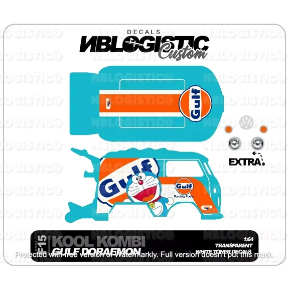 KOOL KOMBI Custom Universal WaterSlide Decal for hot wheels 1/64 Scale 018