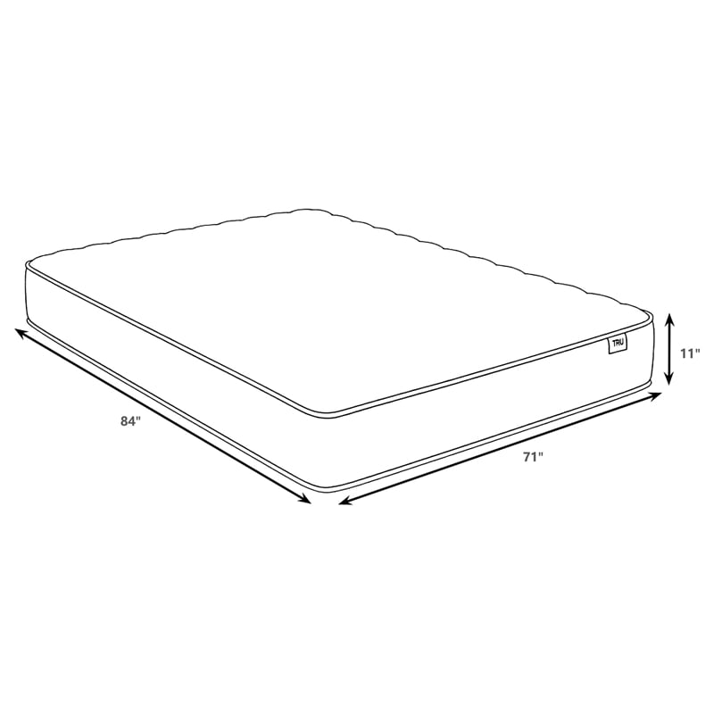 Coaster Hayes Fabric King Firm Tight Top Hybrid Mattress in White