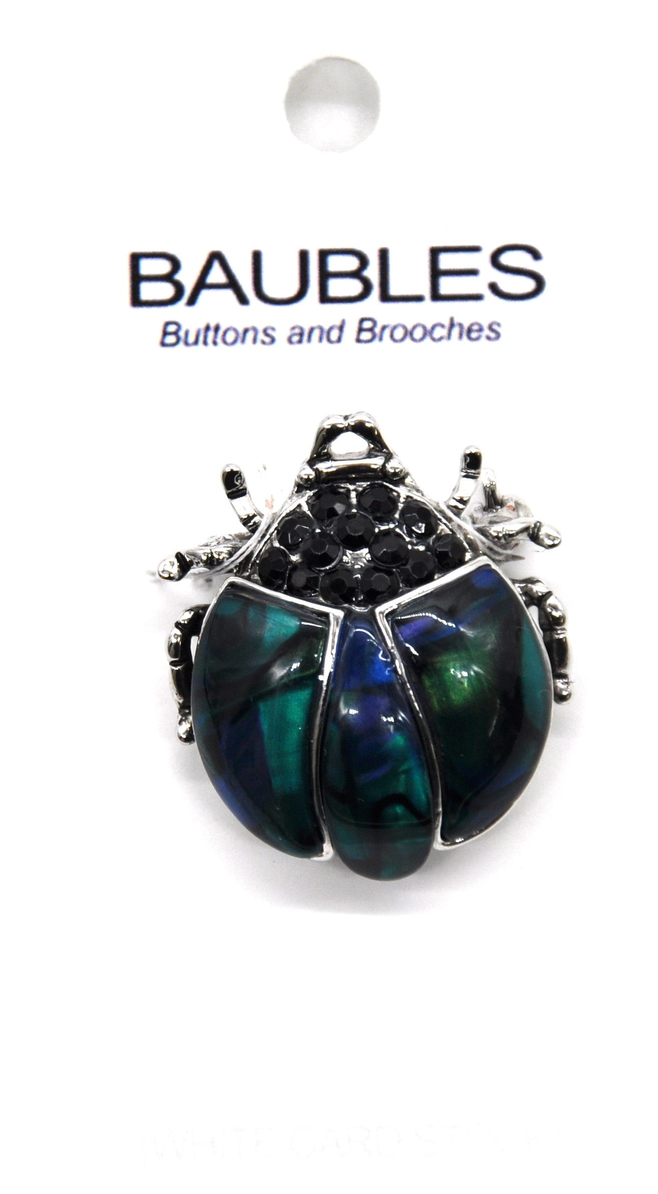 Belagio Rhinestone Beetle Brooch, Iridescent Green, Sewing Fasteners, 1 Piece