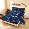 thumbnail image 2 of Erosebridal Construction Site King Sheets, Excavator Bedding, Navy Night 4 Pieces (1 Flat Sheet, 1 Fitted Sheet and 2 Pillowcases), 2 of 6