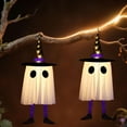 thumbnail image 5 of Clearance 2026 Set of 3 Halloween Hanging Ghosts Decor,Halloween Decorations Outdoor Hanging Ghosts with Witch Hat,Glowing Ghost Witch Hat Lights,Halloween Ghost Decor for Yard Patio Tree Outside, 5 of 7