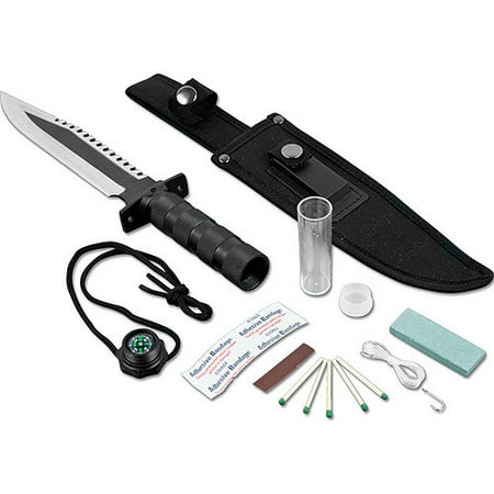 Whetstone Frontiersman Survival Knife & Kit with Sheath, Various (Best Whetstone For Hunting Knives)