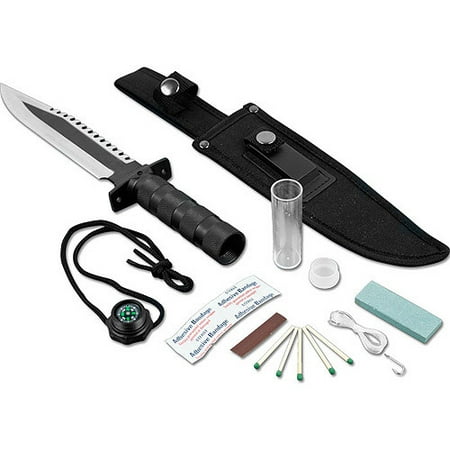 Whetstone Frontiersman Survival Knife & Kit with Sheath, Various (Best Tops Knife For Survival)