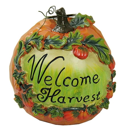 7" Welcome Harvest Thanksgiving Pumpkin Table Top Decoration