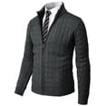 thumbnail image 1 of H2H Mens Casual Slim Fit Cardigan Sweater Cable Knitted Button Down Stand Collar (CMOCAL036), 1 of 6
