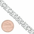 thumbnail image 2 of Men's 8mm Chunky Solid .925 Sterling Silver Flat Byzantine Chain Necklace, 22 inches, 2 of 7