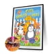 thumbnail image 2 of Cuadros Decorativos Tres gatos 5D DIY Diamond Painting Kits Resina Ronda completa Likrtyny embutido en tela, 2 of 9