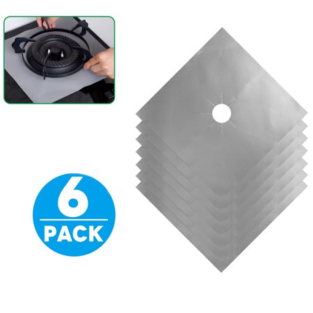 Reusable Gas Stove Burner Covers - 6 Pack Stovetop Burner Liners Gas Range Protectors Non-Stick Cuttable Dishwasher Safe Easy to Clean Upgrade Double Thickness 0.2mm Size 10.6” x (Best Gas Stoves With Double Ovens)