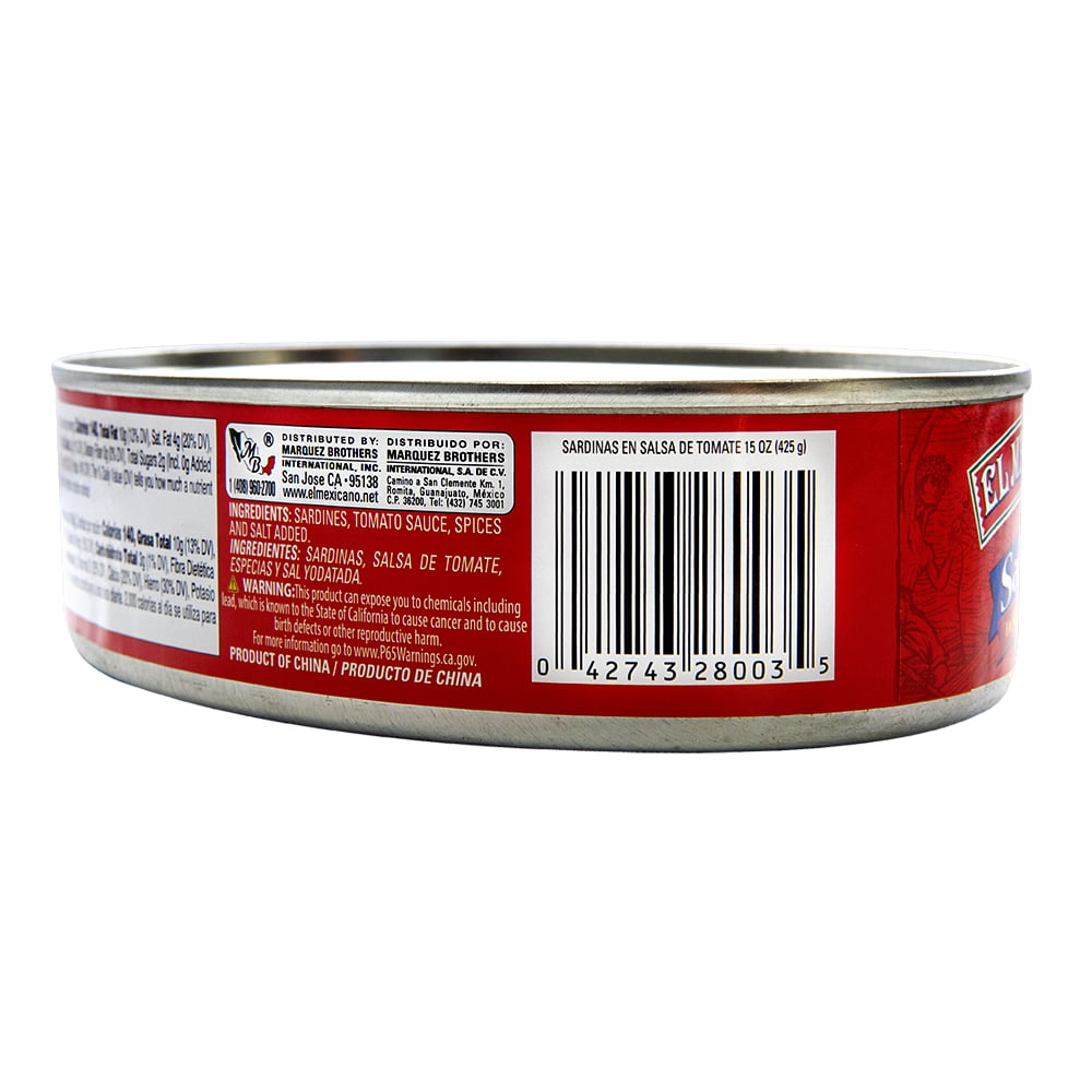 El Mexicano Sardines in Tomato Sauce, 15 oz Can