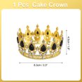 thumbnail image 2 of Uxcell Mini Crown Cake Toppers, Alloy Queen Princess Little Crown Tiara With Crystal for Birthday Cake Decor, Gold/Black, 2 of 6