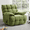 Green, variant on Oversized Rocker Recliner Chair, Manual Swivel Rocker Recliner for Living Room, Overstuffed Rocking Chair with Breathable Velvety Fabric, Soft Padded Headrest and Armrest, White